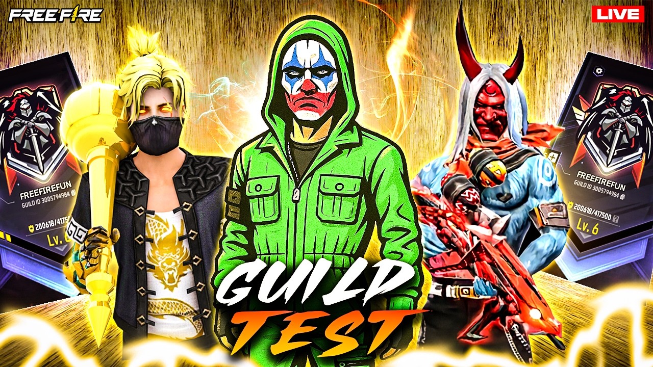 FREE FIRE GUILD TEST LIVE🔴1vs2👽ID REACTION | ROAD TO 20K |#freefirefun #guildtest #freefire