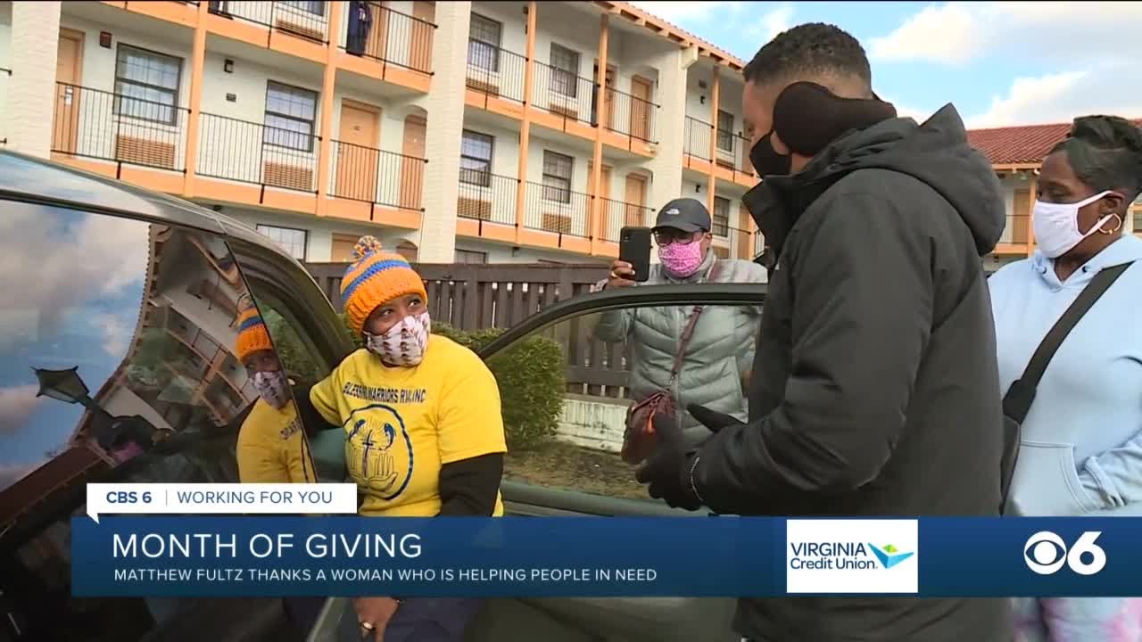 Thanking a woman who spent her Christmas helping others in need