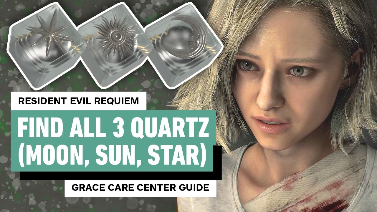 Resident Evil Requiem - Care Center Quartz Puzzle Guide | Find All 3 Quartz (Moon, Sun, Star)