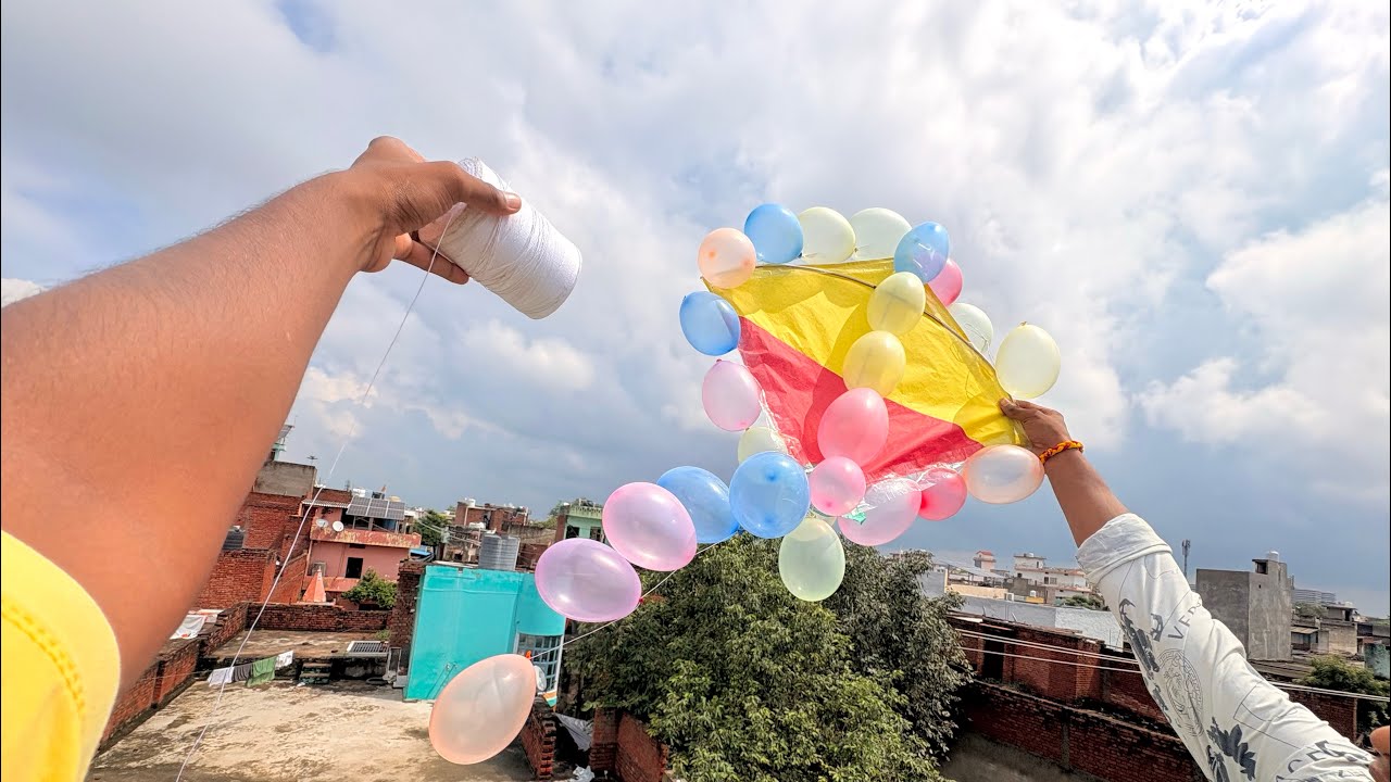 Aaj to Anokhi 🪁 patang loot li guys !!wo bhi ballon wali 😱😁#kite #patang #viralvideos #viralvlogs
