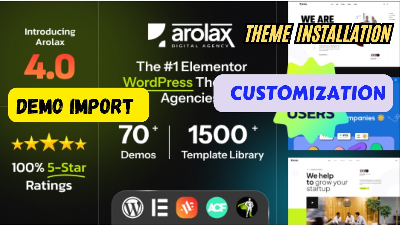 Arolax WordPress Agency Theme Tutorial: Demo Import & Full Customization 2026