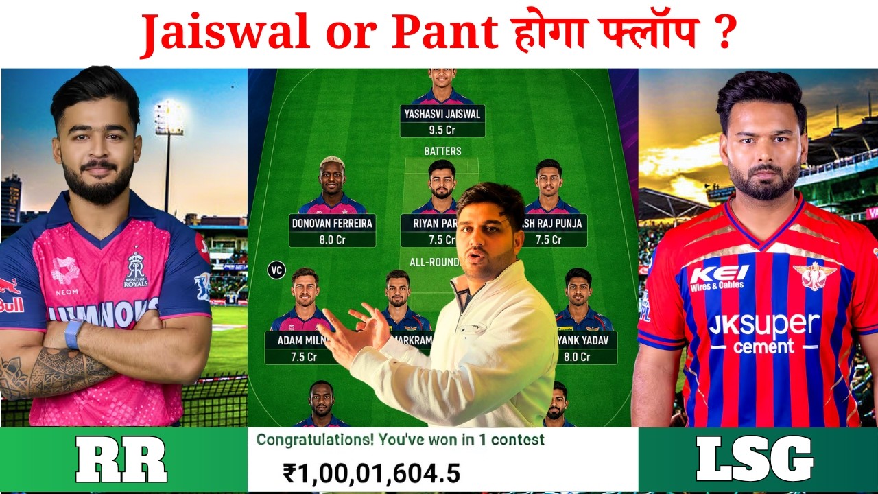 RR vs LSG Dream11 Team Prediction || Rajasthan Royals vs Lucknow Super Giants Match Prediction ||