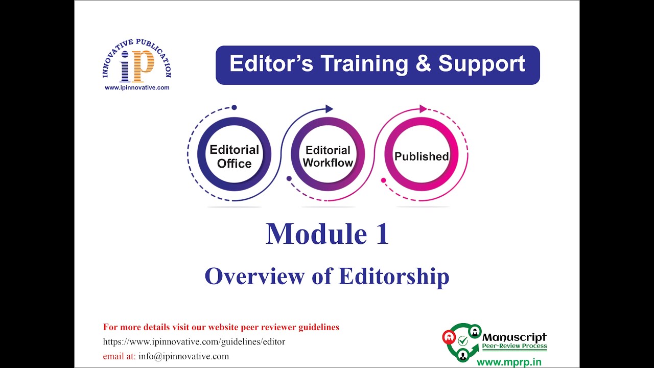 Module 1: Overview of Editorship