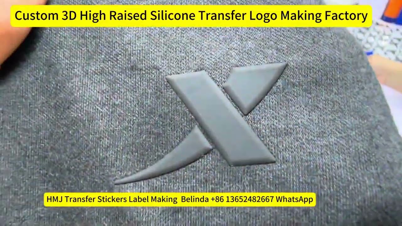 Custom 3D High Raised Transfer Silicone Logo Making.Transfer clothes Label Logo Making factory