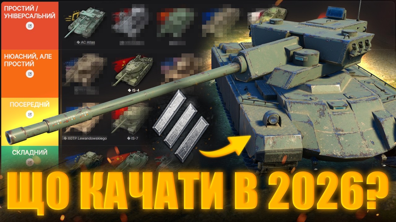 ТОП-5 ВАЖКИХ ТАНКІВ ДЛЯ ПРОКАЧКИ В 2026 | WoT Blitz