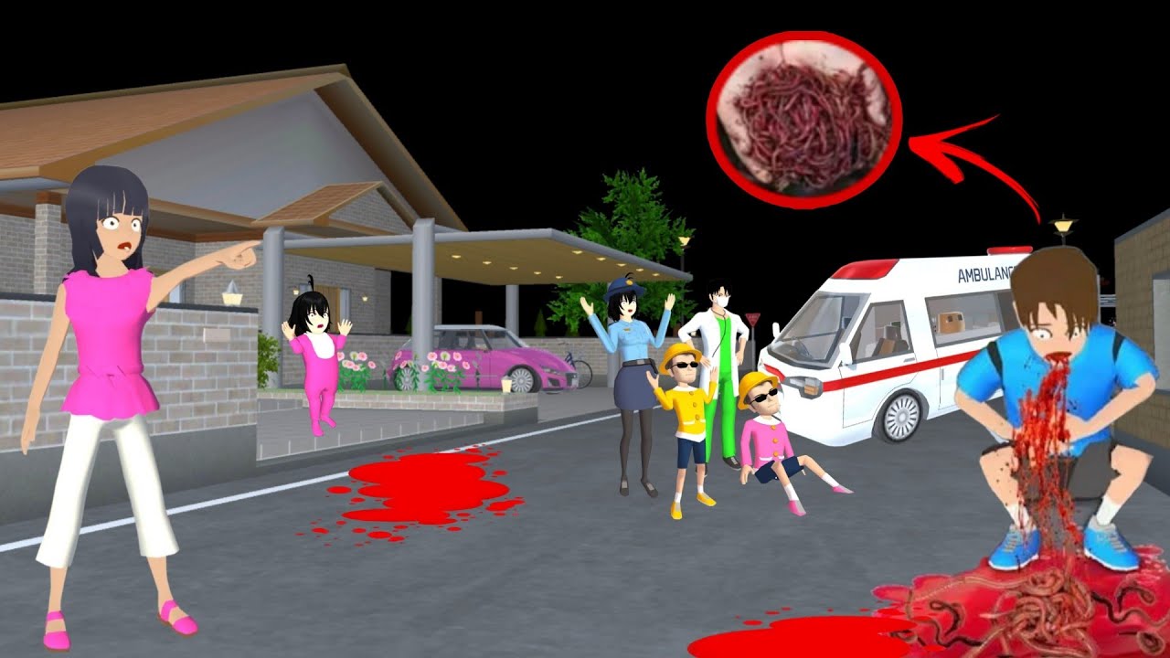 Mio Panik Yuta Muntah DARAH CACING Panggil Ambulance Di Rumah Sakit 😱 | Sakura