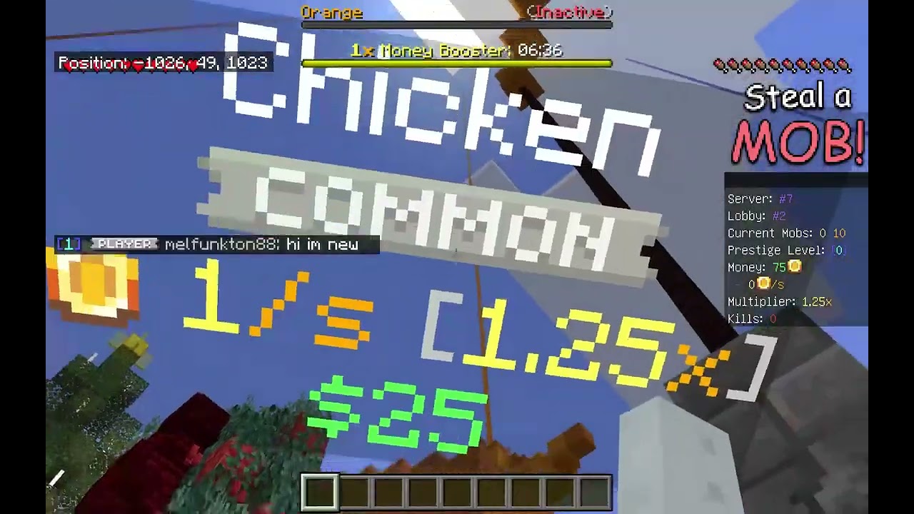 Playing Steal A Mob on Enchanted Server