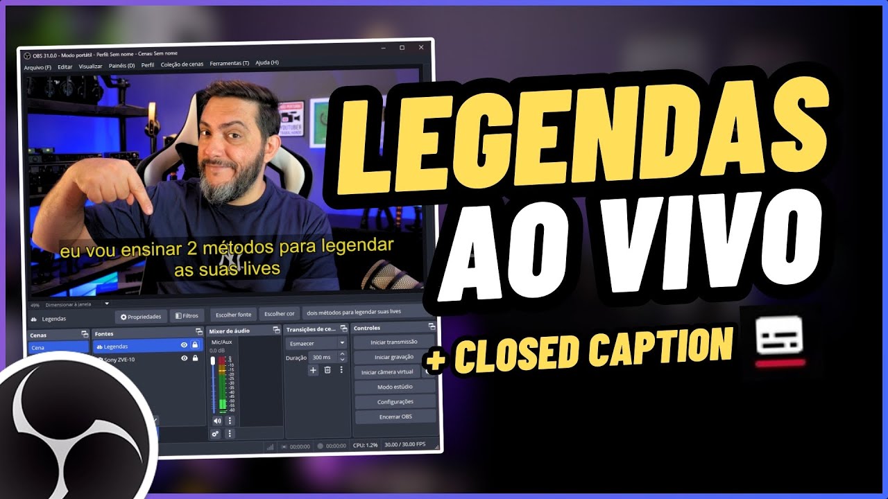 COMO INSERIR LEGENDAS AUTOMÁTICAS ao vivo no OBS + Habilitar o CC (Closed Caption) do YouTube PT-BR