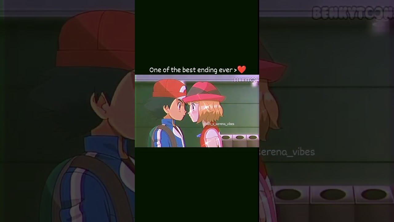 kissing moment 😍😘 #ash # Serena #Pokemon #anime #kissing #moment