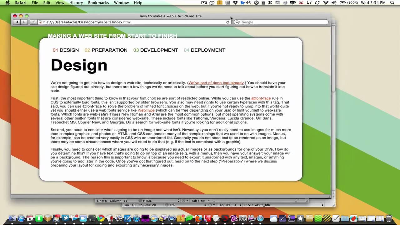 How to Make a Web Site Part III - From Start to Finish