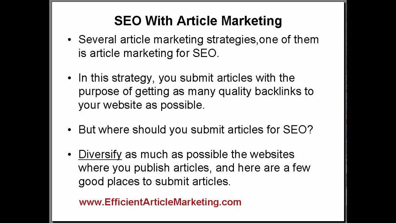 Where to Submit Articles For SEO
