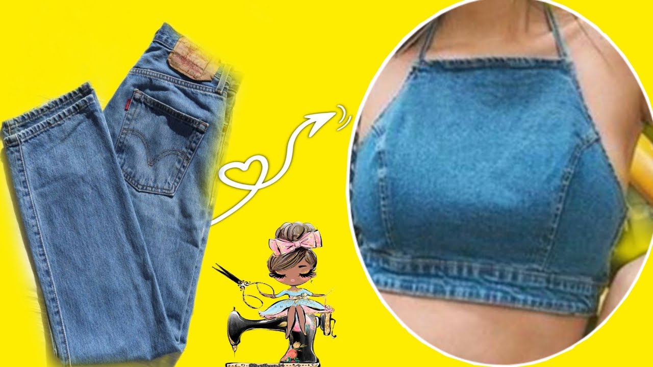 transformando perna de calça jeans em cropped😱