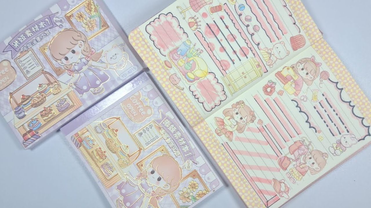Cute kawaii ASMR Pink Journal 🥰 Kawaii ASMR stickers decorating ideas🥰💓💓
