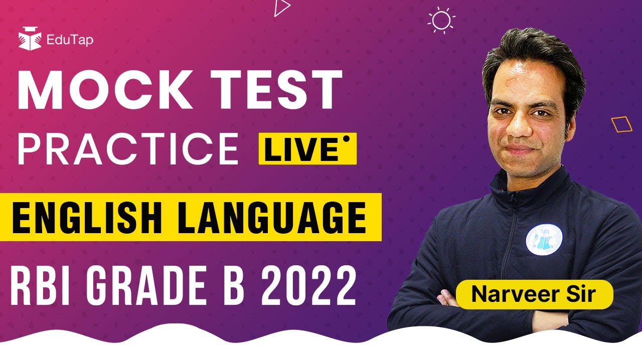 English Language Live Practice Mock Tests for RBI Grade B 2022 | Phase 1 Guidance & preparation