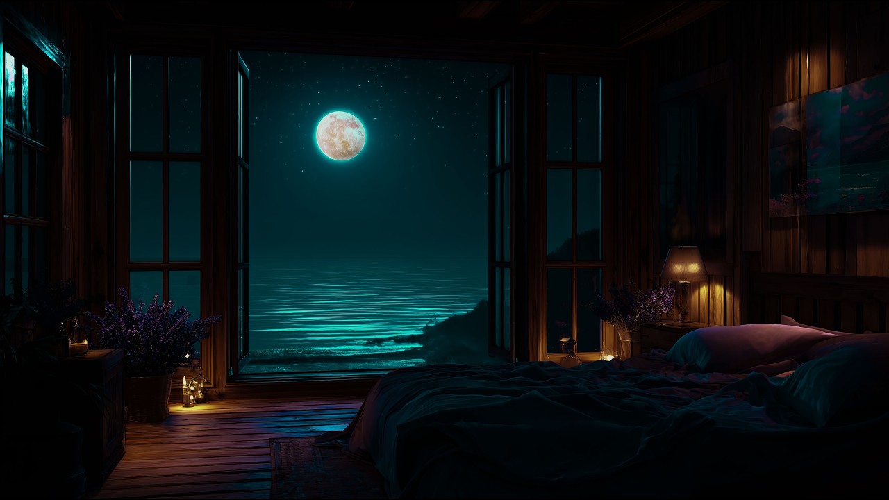 No Ads • Moonlight Through Open Windows 🌙 Calm Piano for Deep Night Sleep | 1 Hour