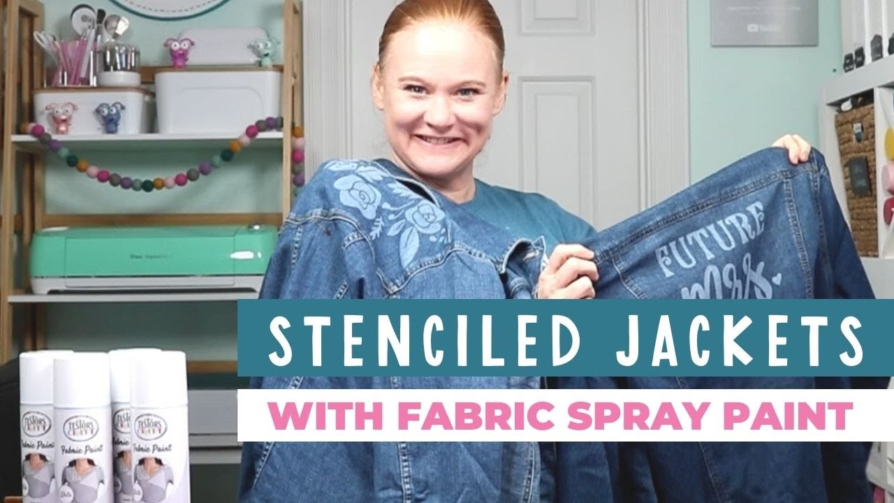 Painted Jean Jacket with Testors Fabric Spray Paint
