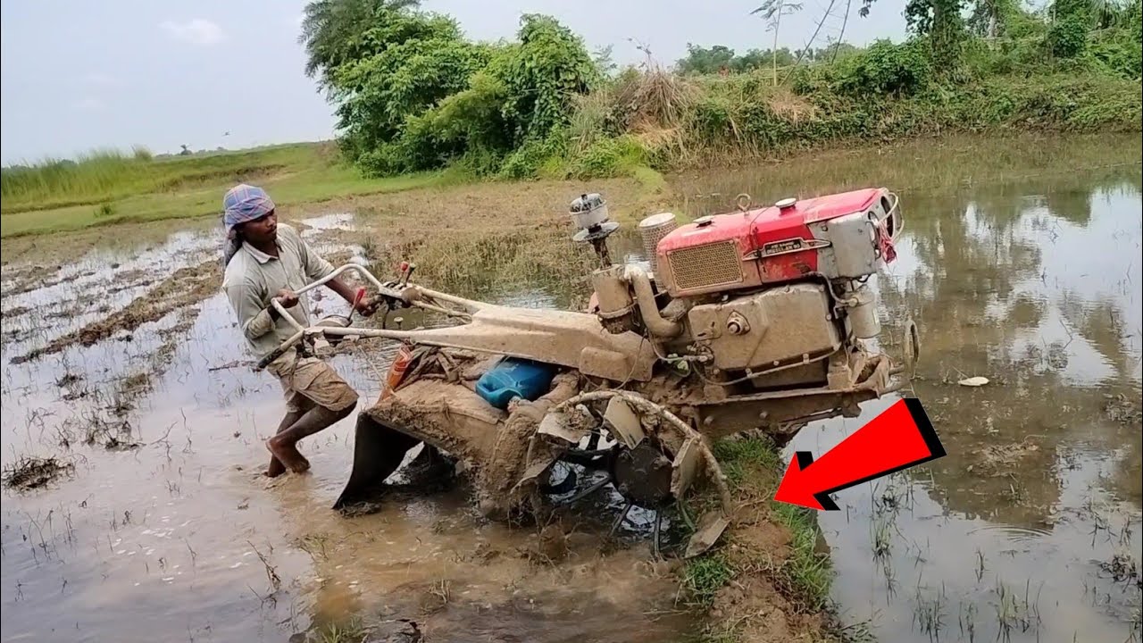Going to puddle a field with my Kamco Kmb200 || Rainy season rice farming puddling work || Kamco