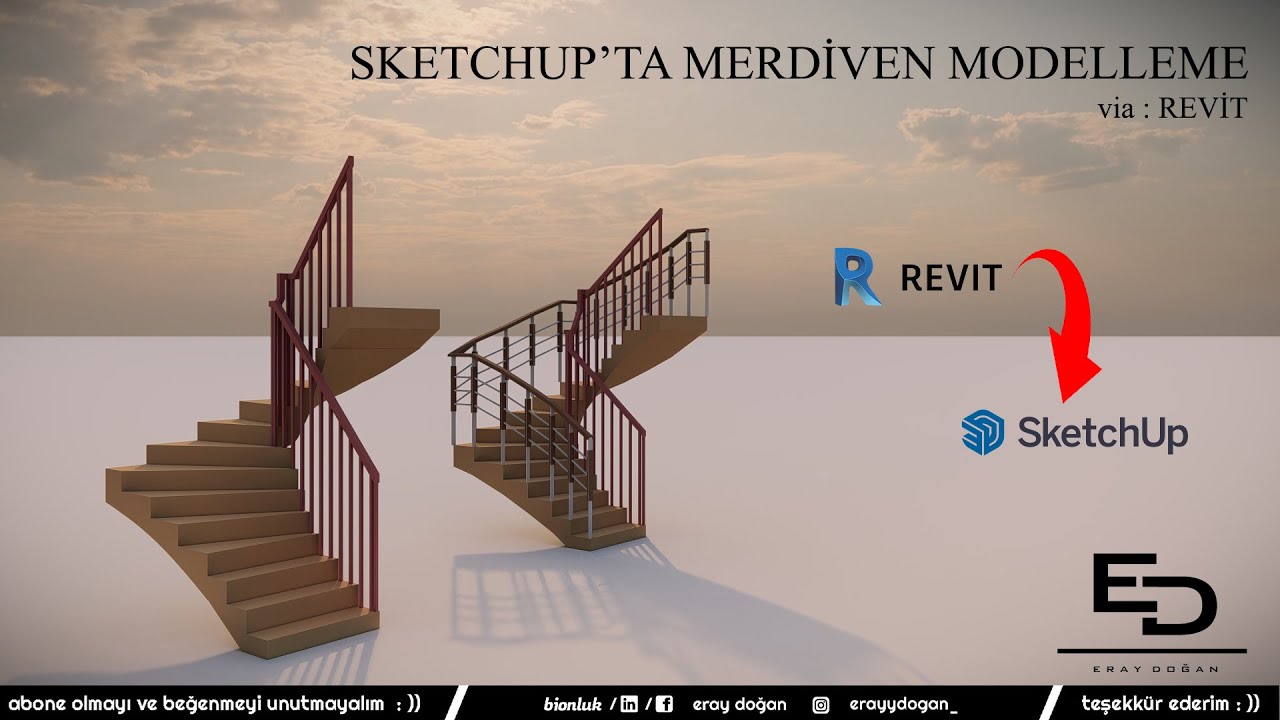 REVITTE MERDİVEN MODELLEME 'REVIT to SKETCHUP' | BEŞ DAKİKADA BEŞİKTAŞ | SKETCHUP