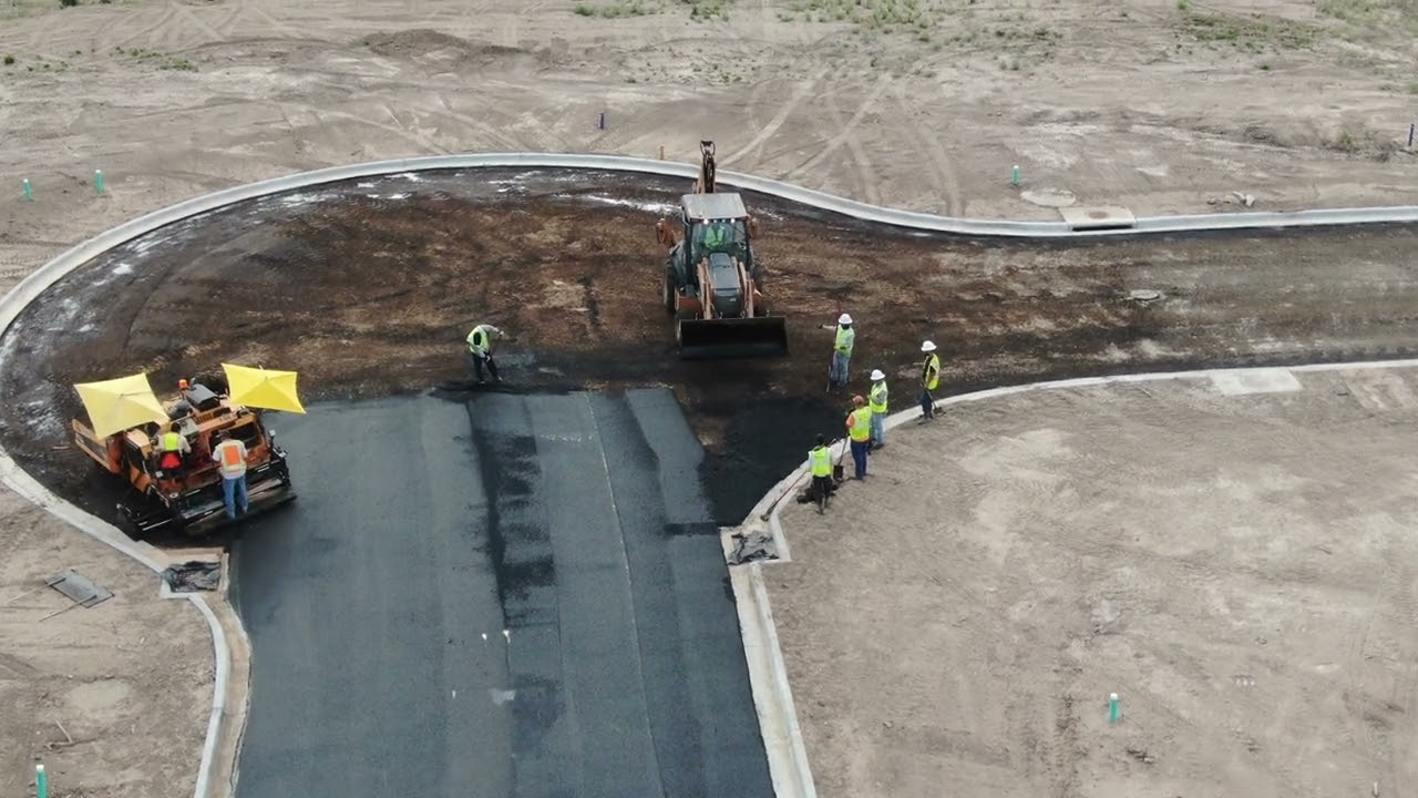 New Subdivision. Paving Asphalt