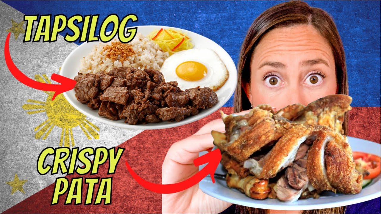 Впервые пробую хрустящую пату и тапсилог! | Филиппинская кухня 😄