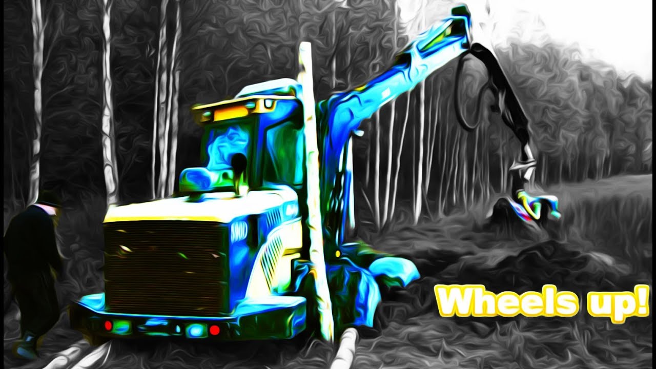 EcoLog harvester stuck in field - Heavy Recovery -  Terribärgarn - Sweden