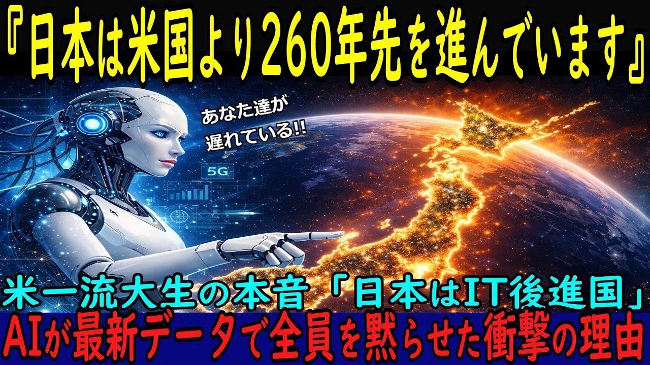 【海外の反応】米一流大学生「日本はITも使えない後進国」発言に騒然…AIが最新データを提示し「日本は260年先」と結論づけ、全員が黙った理由
