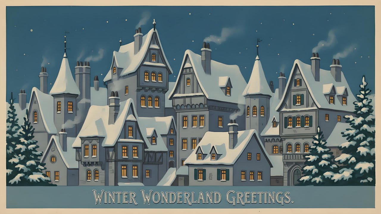 1950's Cozy Winter Night with Oldies Playing in Another Room (Relax/Study/Sleep)