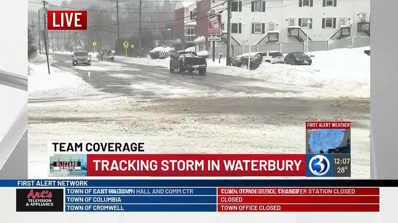 VIDEO: Blizzard Calvin in Waterbury as of noon