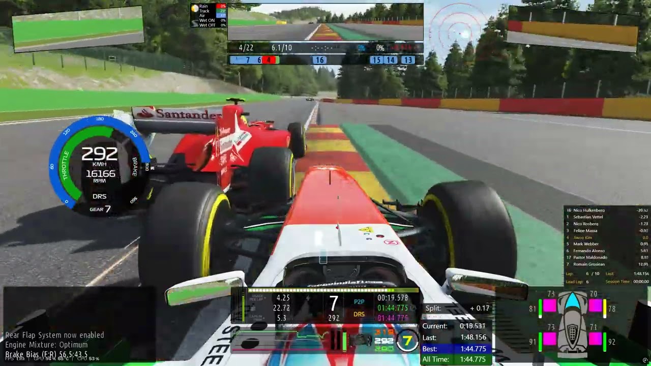 rFactor 2 : F1 2013 . Paul di Resta . Sahara Force India . Spa-Francorchamps Circuit