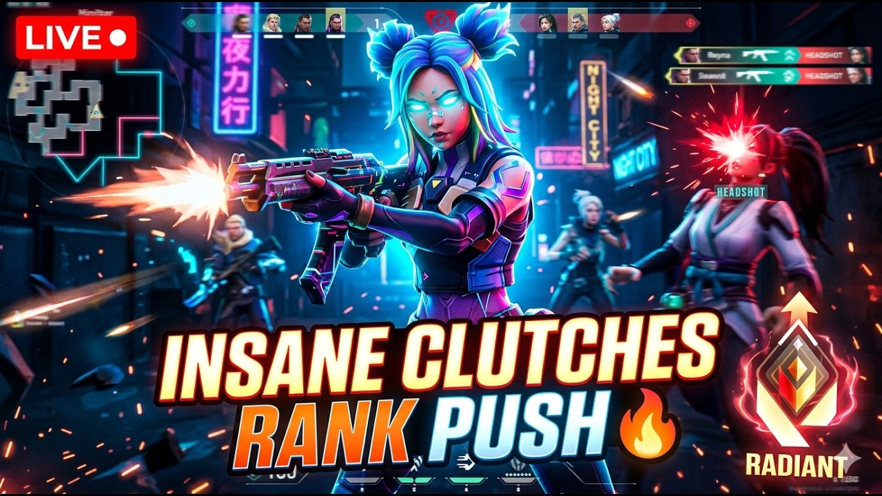 LIVE 🔴 Valorant Ranked Matches | Insane Clutches, Headshots & Rank Push 🔥