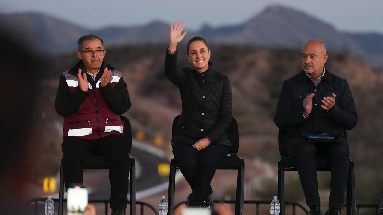 Inauguración de la carretera Bavispe-Nuevo Casas Grandes. Bavispe, Sonora