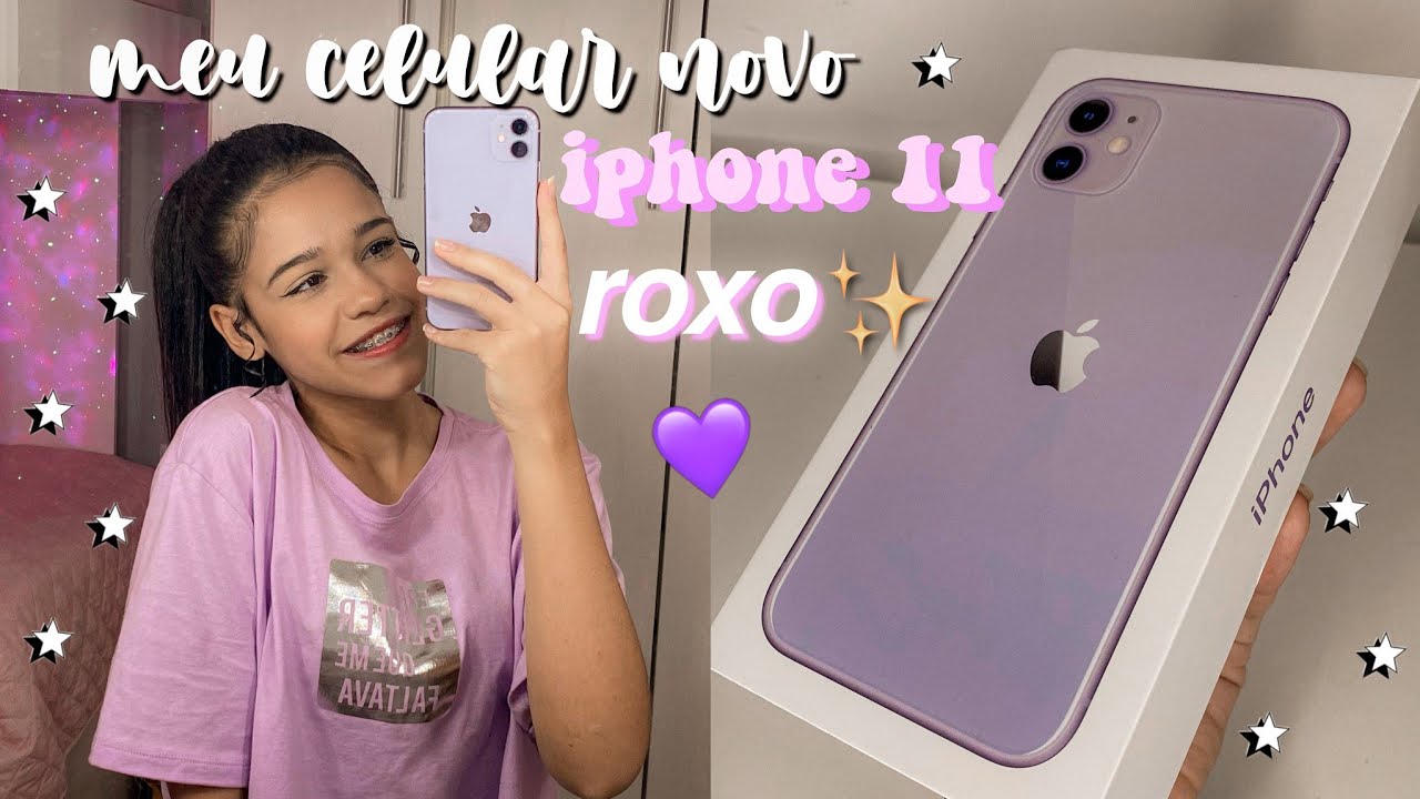 meu celular novo!! ~ iPhone 11 ROXO 💜 ~ unboxing! (testei a câmera) 256gb