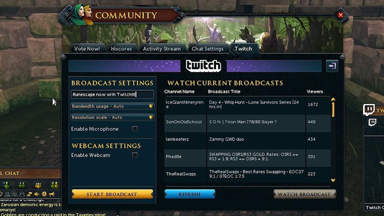 RuneScape Twitch Integration - Livestreaming Made Easy!
