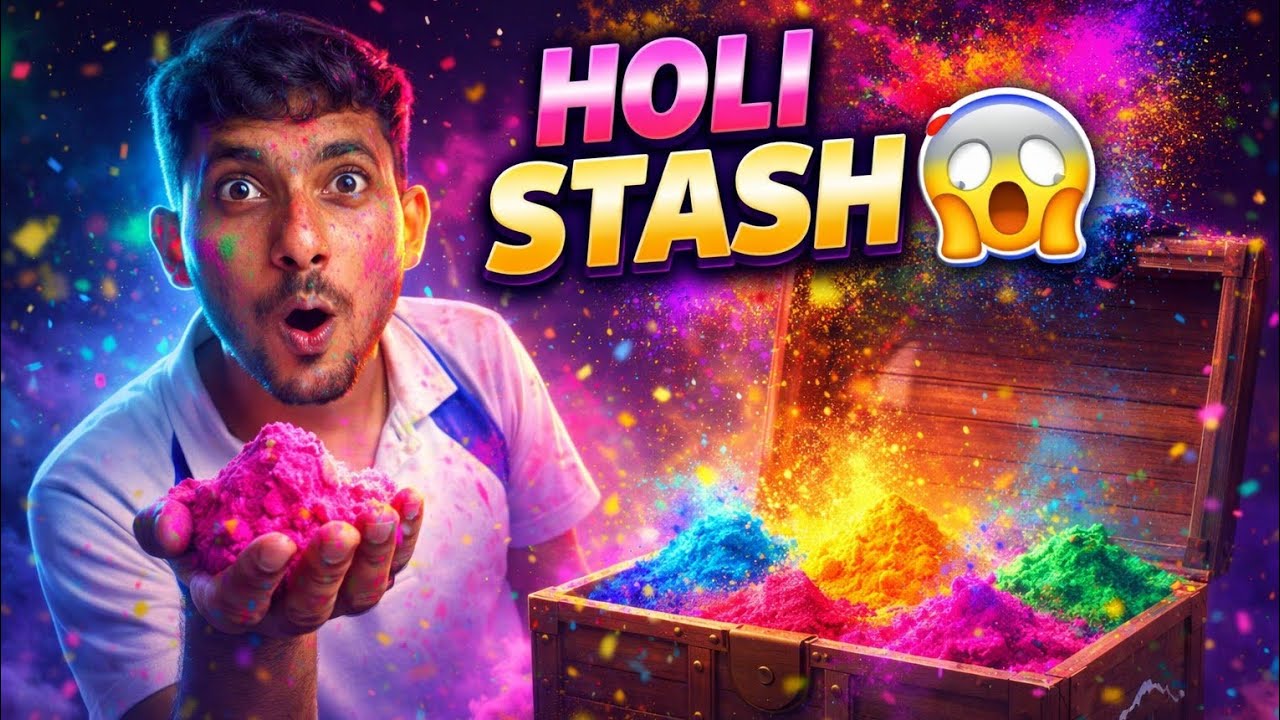 Holi stash. बहुत सारे होली खेलने के लिए गुलाल। Happy Holi 🫟.