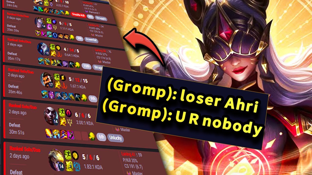 Rank 1 Ahri Carries Inting Jungler