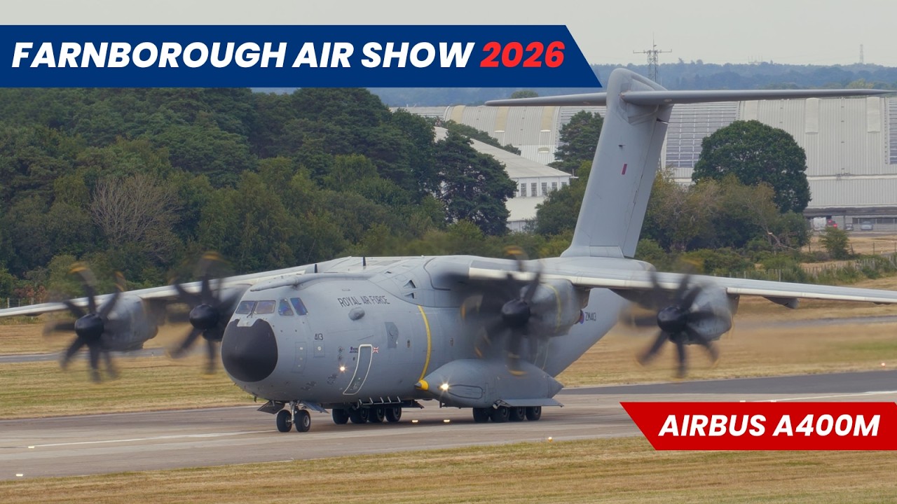 RAF Airbus A400M Atlas BLASTS OUT of Farnborough Airshow 2026! ZM413
