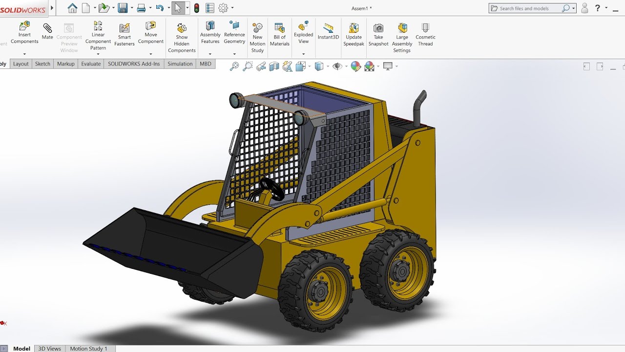 Bobcat Loader Assembly in Solidworks l Assembly l #dscadtraining #cad #msme