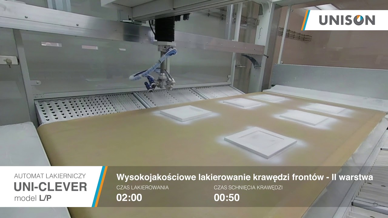 Przelotowy automat lakierniczy UNISON do lakierowania frontów  meblowych - UNI-CLEVER model L/P