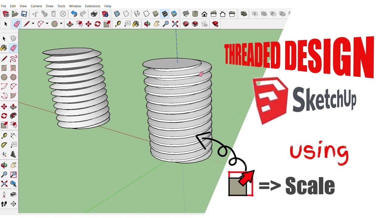 How to Design 3D Thread Using SketchUp without Plugin | SketchUp Tutorial