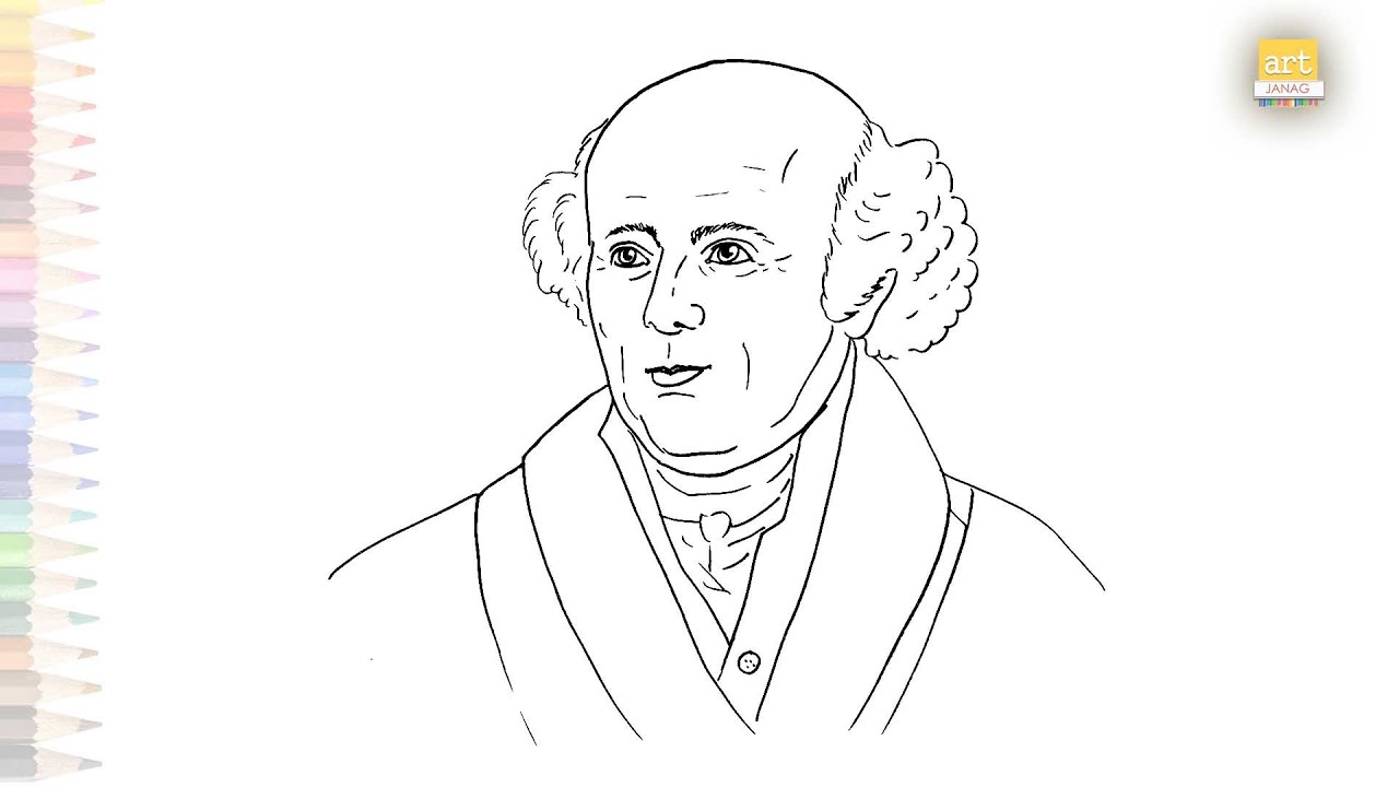 Samuel Hahnemann drawing easy | Portrait sketches | How to draw Samuel Hahnemann step by step simply