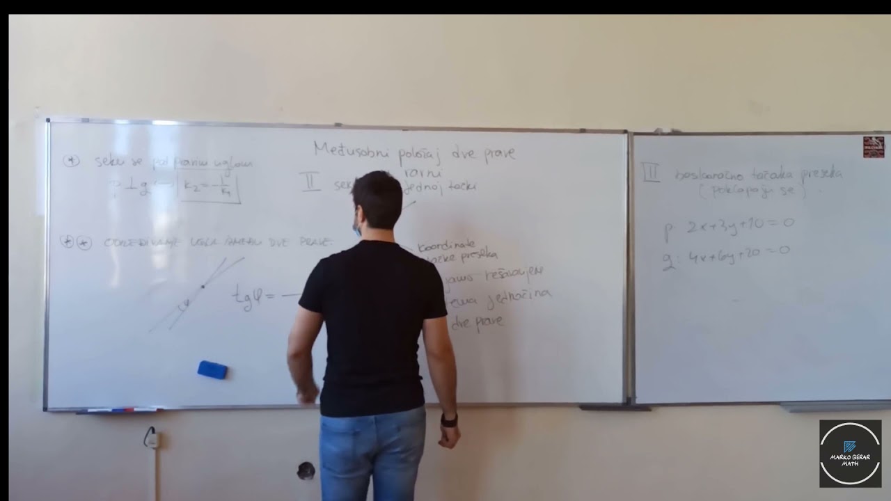 Analitička geometrija u ravni - međusobni položaj dve prave u ravni