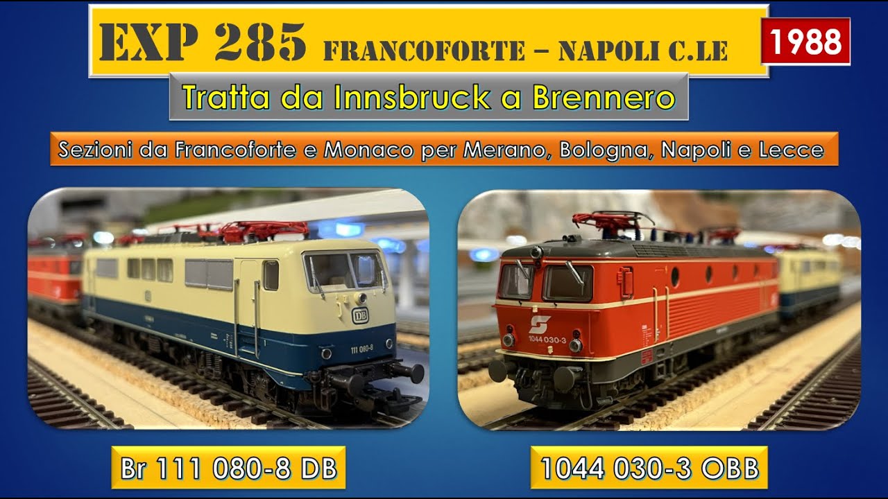 Treno Espresso 285  da Francoforte Hbf  a Napoli anno 1988