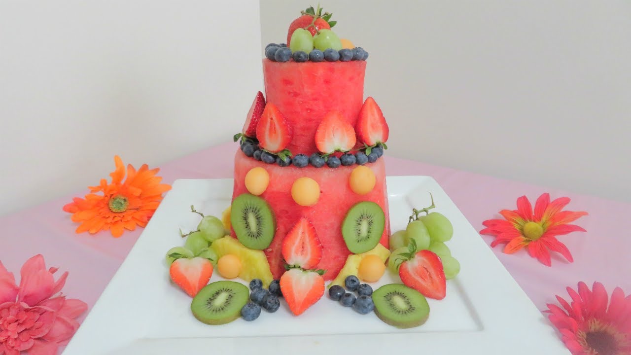 Pastel de Sandia 🍉🍈🍓🍇 #WatermelonCake #FruitArrangement