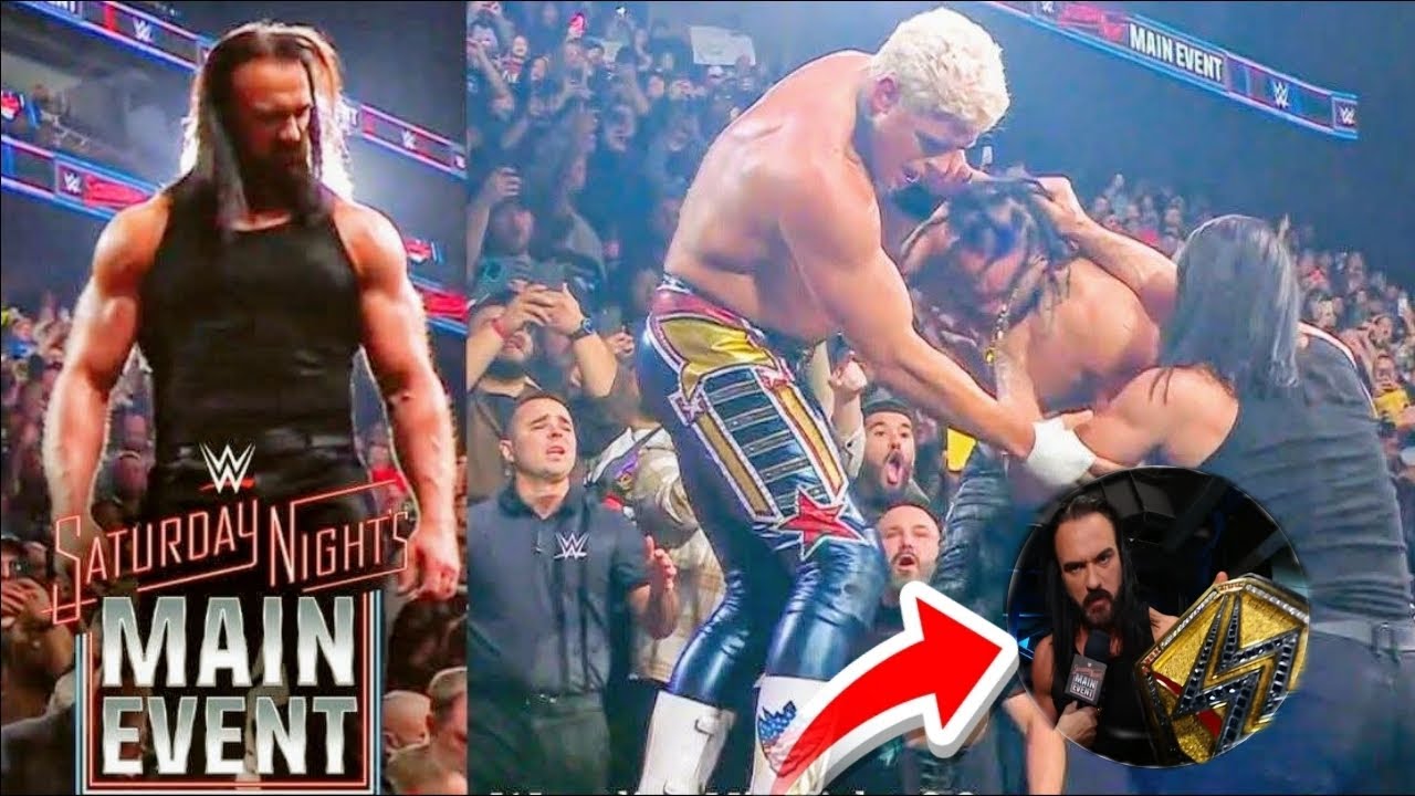 OMG,Drew McIntyre brutally attack Cody Rhodes and Jacob Fatu Saturday Night's Main Event highlight