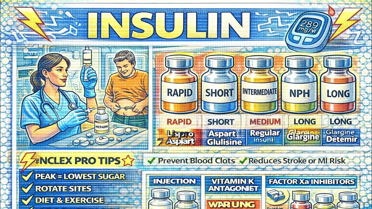Insulin Explained Clearly | Types, Onset, Peak, Duration | NCLEX Pharmacology Made Easy