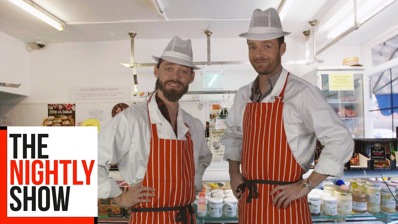 Ross Marquand And Tom Payne from The Walking Dead Promote Rossiters Butchers | TNS Online Exclusive