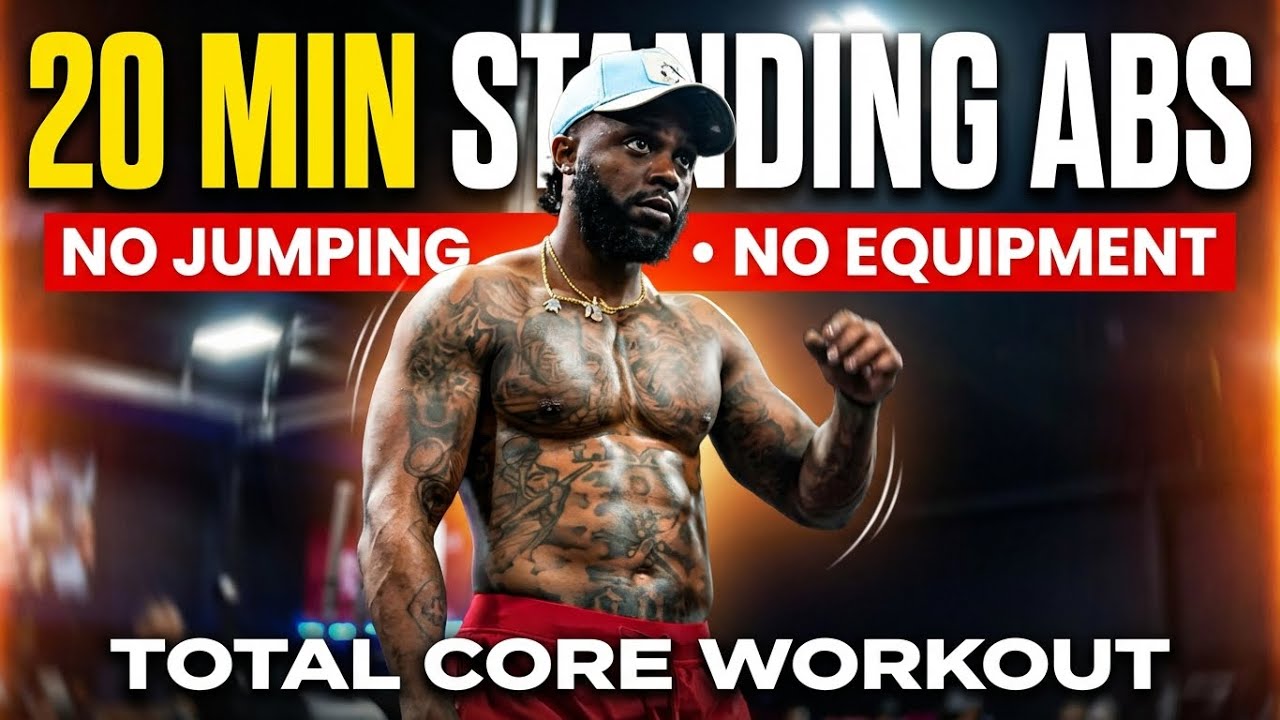 20 MIN STANDING ABS WORKOUT (NO JUMPING, NO EQUIPMENT) | Flat Belly Core Burn
