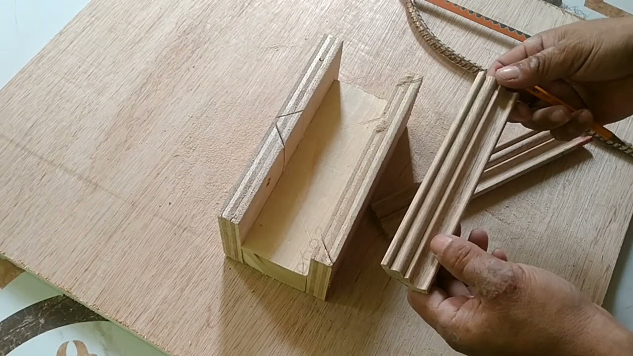 How to cut cornice using diy miter box/Paano mag kanto mesa ng cornesa