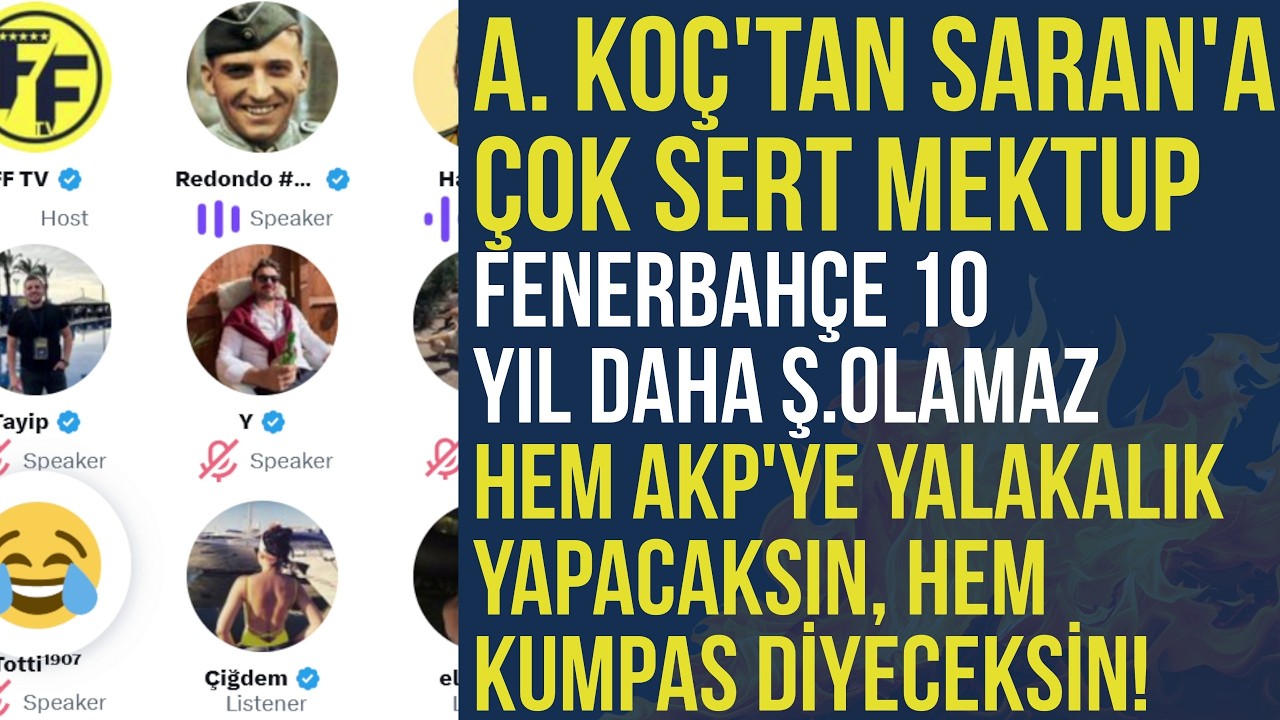 FB Space Odası 🔥 Ali Koç'tan Sadettin Saran'a Çok Sert Mektup | 10 Yıl Daha Şampiyon Olamayız