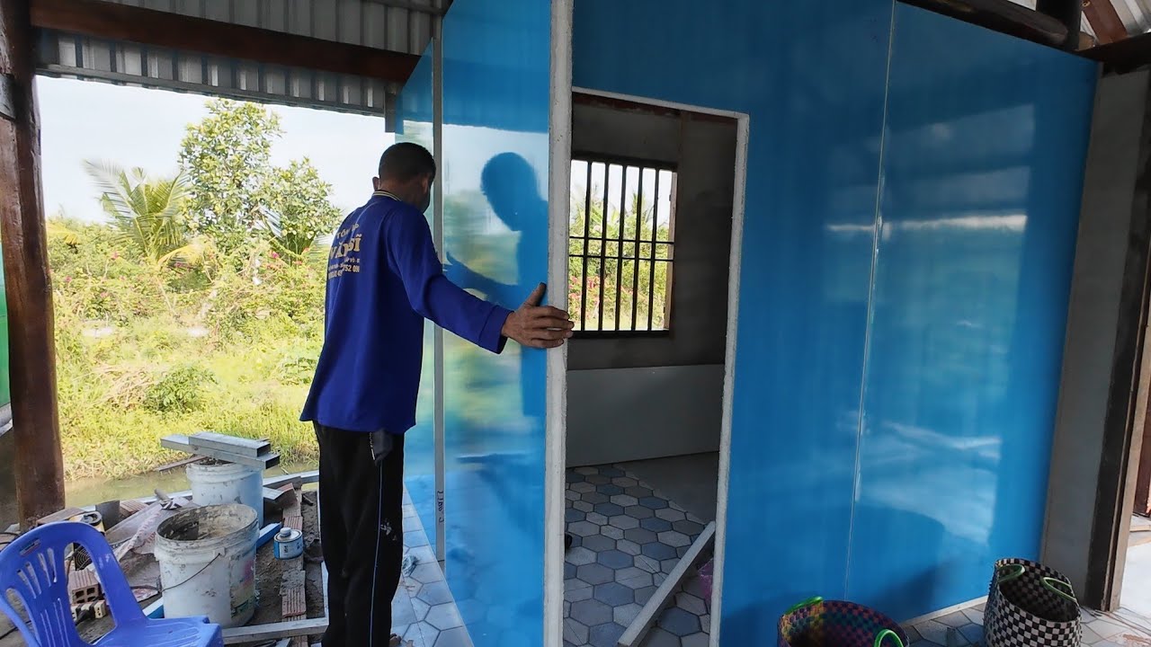 Lắp Ghép Phòng Ngủ Rất Nhanh Chóng Và Trục Trặc Chưa Thể Lắp Vách Tường Phía Sau